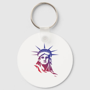 Porte-clés Graphique dégradé de la statue de la Liberté patri