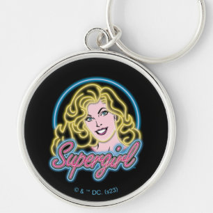 Porte-clés Graphique des lumières de Neon Retro Supergirl