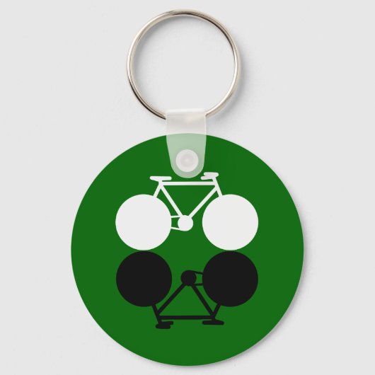 Porte-clés graphique des vélos contrastés (Recto)