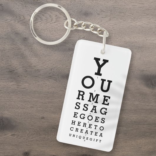 Porte-clés Graphique d'opticien Créez votre propre message