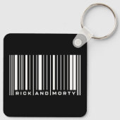 Porte-clés Graphique du code barre de Rick et Morty (Dos)