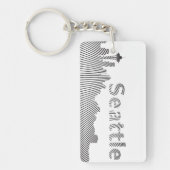 Porte-clés Graphique en ligne de Seattle en noir et blanc (Devant)