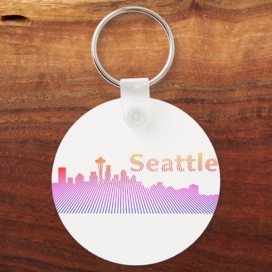 Porte-clés Graphique en silhouette de Seattle (Verso)