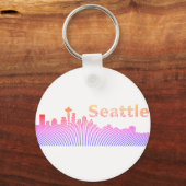 Porte-clés Graphique en silhouette de Seattle (Recto)