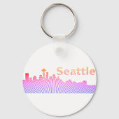 Porte-clés Graphique en silhouette de Seattle (Verso)