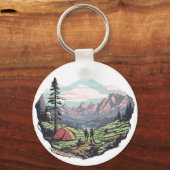 Porte-clés Graphique extérieur unique, rétrographique/vintage (Recto)