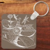 Porte-clés Graphique marron de nénuphars (Verso)