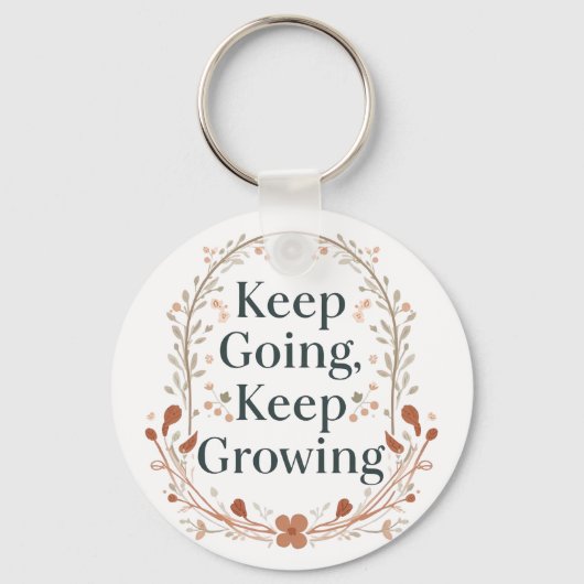 Porte-clés Graphique motivationnel Boho Botanical "Continuez (Recto)