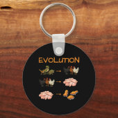 Porte-clés Graphique Nerd Meme Dino Évolution Drôle Hommes Fe (Recto)