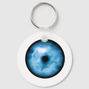 Porte-clés Graphique nuageux bleu-clair d'oeil