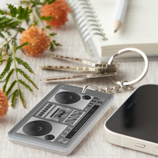 Porte-clés Graphique radio Boombox (Devant droit)