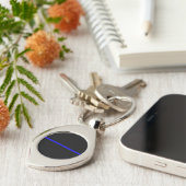 Porte-clés Graphique Symbolique de ligne bleue mince (Côté )