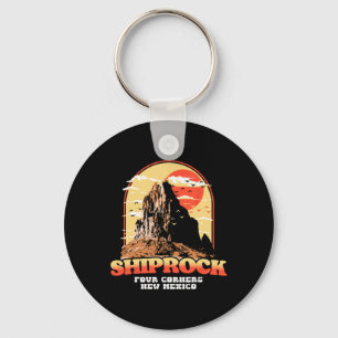 Porte-clés Graphique vintage de Shiprock Nouveau-Mexique - Qu