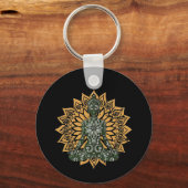 Porte-clés Graphique Zen Pose de Lotus de Yoga (Verso)