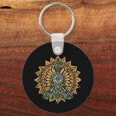 Porte-clés Graphique Zen Pose de Lotus de Yoga (Recto)