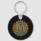 Porte-clés Graphique Zen Pose de Lotus de Yoga (Verso)