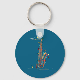 Porte-clés Graphiques de Noël drôles de saxophone pour amateu