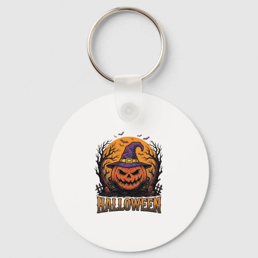 Porte-clés Graphisme de chapeau de sorcière de citrouille Hal (Recto)