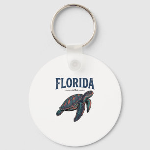 Porte-clés Graphisme de gravure vintage de tortue marine de F