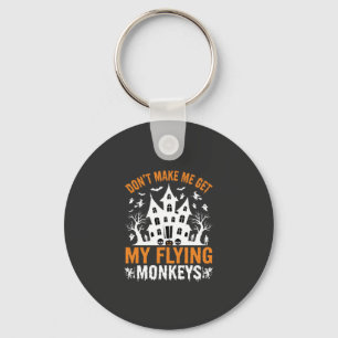 Porte-clés Graphisme de maison hantée de singes volants Hallo