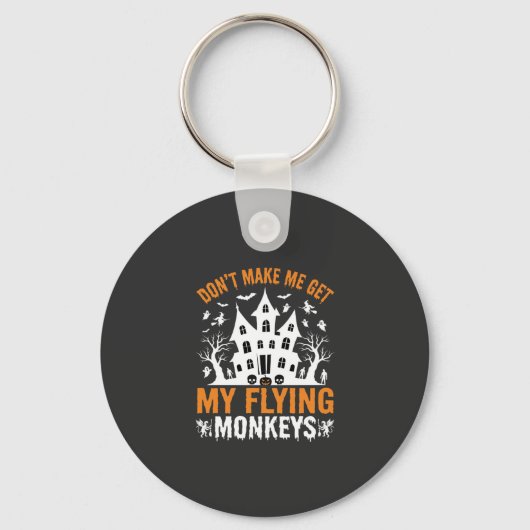 Porte-clés Graphisme de maison hantée de singes volants Hallo (Recto)