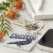 Porte-clés Graphisme de mascotte Corvus Raven (Devant Droit)