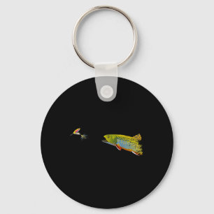 Porte-clés Graphisme de pêche à la mouche pour pêcheur de tru