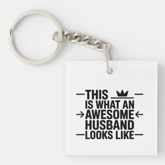 Porte-clés Graphisme de typographie Awesome Husband (Devant)