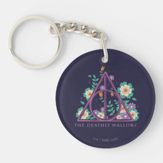 Porte-clés Graphisme des hirondelles mortes florales
