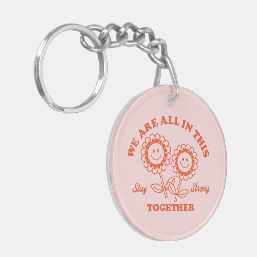 Porte-clés Graphisme Fleur Joyeux Retro (Devant gauche)