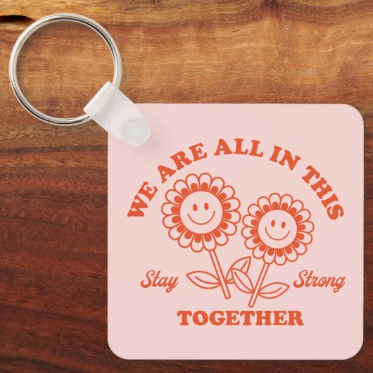 Porte-clés Graphisme Fleur Joyeux Retro (Recto)