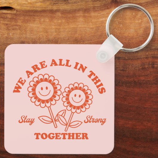 Porte-clés Graphisme Fleur Joyeux Retro (Verso)