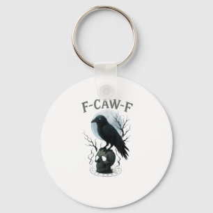 Porte-clés Graphisme Halloween crâne de corbeau corneille got