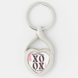 Porte-clés Gras moderne XOXO Joyeux cadeau de jour Valentines