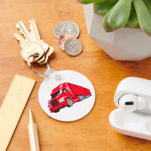 Porte-clés Gras Red Semi-Truck Big Rig Trucker