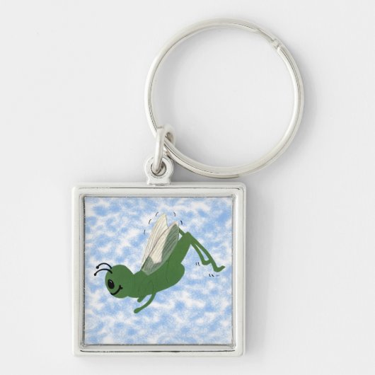 Porte-clés Grasshopper Whimsical Cartoon Art (Devant)