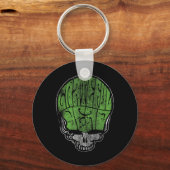 Porte-clés Grateful Dead Psychedelic Green Stealie Skull Vint (Recto)