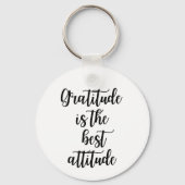 Porte-clés Gratitude Is the Best Attitude Inspirational Quote (Verso)