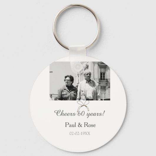 Porte-clés Gray bow cheers to 60 years anniversary wedding  (Recto)