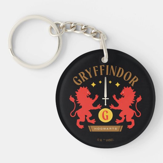Porte-clés GRAYFFINDOR™ Maison double Lion épée graphique (Devant)