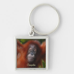 Porte-clés Great Apes Orangutan Primate Amateurs de faune Cad