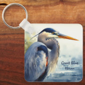Porte-clés Great Blue Heron Faune Mer Terres Humides Oiseaux  (Recto)