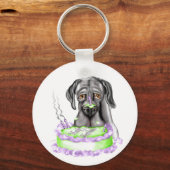 Porte-clés Great Dane Black UC gâteau d'anniversaire (Recto)