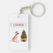 Porte-clés Great Dane Funny Chien de Noël avec arbre (Dos)