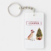 Porte-clés Great Dane Funny Chien de Noël avec arbre (Devant)