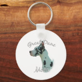 Porte-clés Great Dane (harlequin) Maman 2 (Verso)