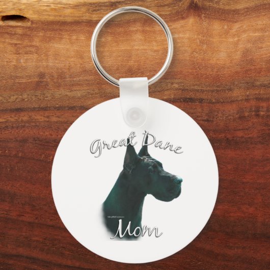 Porte-clés Great Dane (noir) Maman 2 (Verso)