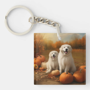 Porte-clés Great Pyrenees chiot Automne Délice Citrouille