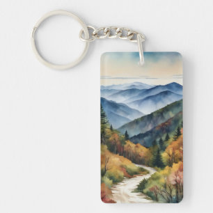 Porte-clés Great Smoky Mountains Porte - clé d'aquarelle