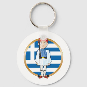 Porte-clés Grec Evzone avec le drapeau